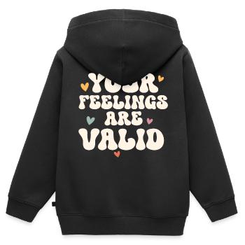 Psychische Gesundheit Mental Health - Kinder Premium Organic Zip Hoodie - Schwarz - Hinten - AI Model Kid Male (0cm)