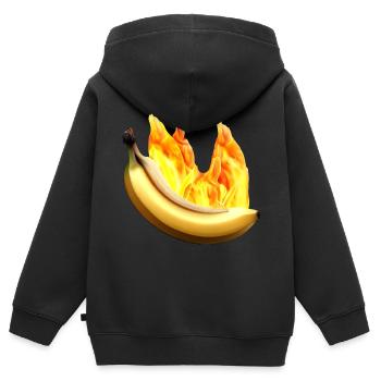 Burning banana - Kids Premium Organic Zip-up Hoodie - black - Back - AI Model Kid Male (0cm)