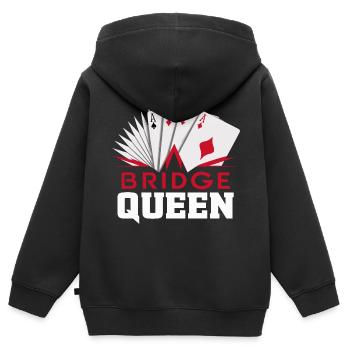 Bridge Kartenspiel Geschenk - Kinder Premium Organic Zip Hoodie - Schwarz - Hinten - AI Model Kid Male (0cm)