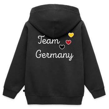 Team Germany Football Fanshirt Germany - Kids Premium Organic Zip-up Hoodie - black - Back - AI Model Kid Male (0cm)