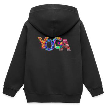 YOGA the design - Kinder Premium Organic Zip Hoodie - Schwarz - Hinten - AI Model Kid Male (0cm)