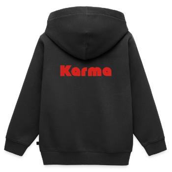 Karma - Sweat Premium à capuche zippé enfant bio - noir - Dos - AI Model Kid Male (0cm)