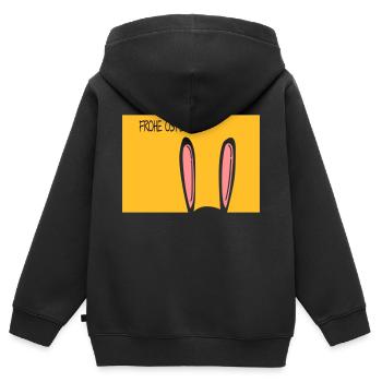 Frohe Ostern - Kinder Premium Organic Zip Hoodie - Schwarz - Hinten - AI Model Kid Male (0cm)