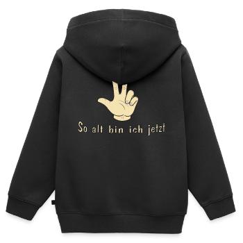 3 Jahre alt 3. Geburtstag - Kinder Premium Organic Zip Hoodie - Schwarz - Hinten - AI Model Kid Male (0cm)