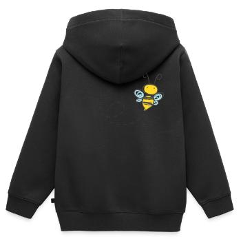 bee - Kinder Premium Organic Zip Hoodie - Schwarz - Hinten - AI Model Kid Male (0cm)