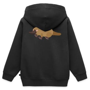 Schnabeltier - Kinder Premium Organic Zip Hoodie - Schwarz - Hinten - AI Model Kid Male (0cm)