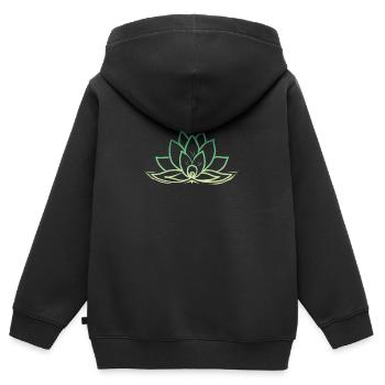 lotus - Kids Premium Organic Zip-up Hoodie - black - Back - AI Model Kid Male (0cm)