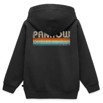 Pankow Berlin Hauptstadt Bezirk Kiez Retro 80er - Kinder Premium Organic Zip Hoodie - Schwarz - Hinten - AI Model Kid Male (0cm)