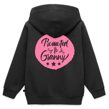 Grand-mère Grand-mère Grand-mère promeut grand-mère à grand-mère - Sweat Premium à capuche zippé enfant bio - noir - Dos - AI Model Kid Male (0cm)