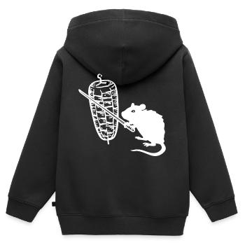 Kebab Rat Kebab Grill - Sweat Premium à capuche zippé enfant bio - noir - Dos - AI Model Kid Male (0cm)