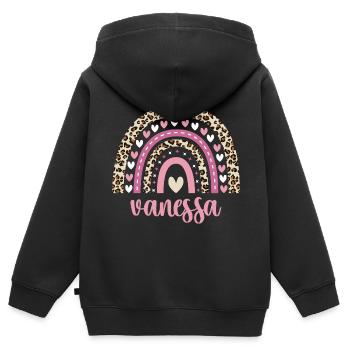 Vanessa Regenbogen Name Geburtstag Vanessa - Kinder Premium Organic Zip Hoodie - Schwarz - Hinten - AI Model Kid Male (0cm)