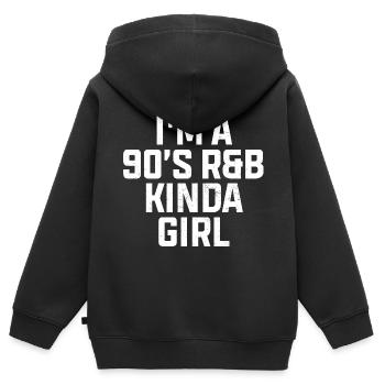 90er Jahre - Kinder Premium Organic Zip Hoodie - Schwarz - Hinten - AI Model Kid Male (0cm)