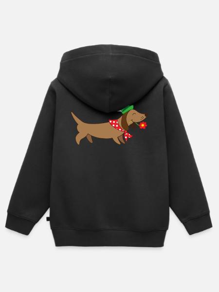 bayerischer Dackel - Kinder Premium Organic Zip Hoodie - Schwarz