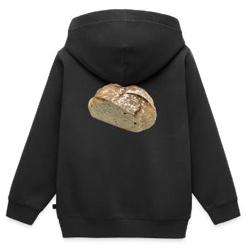 BROT - Kinder Premium Organic Zip Hoodie - Schwarz - Hinten - AI Model Kid Male (0cm)