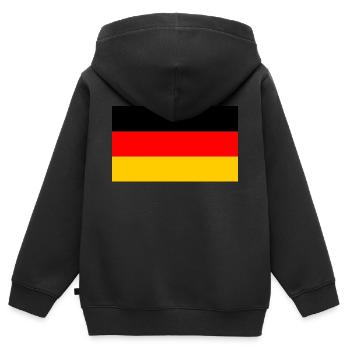 Deutsche Flagge - Deutsche Flagge - Kinder Premium Organic Zip Hoodie - Schwarz - Hinten - AI Model Kid Male (0cm)
