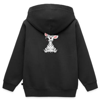 Zebra - Kinder Premium Organic Zip Hoodie - Schwarz - Hinten - AI Model Kid Male (0cm)