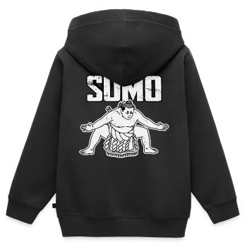 Sumo - Sweat Premium à capuche zippé enfant bio - noir - Dos - AI Model Kid Male (0cm)