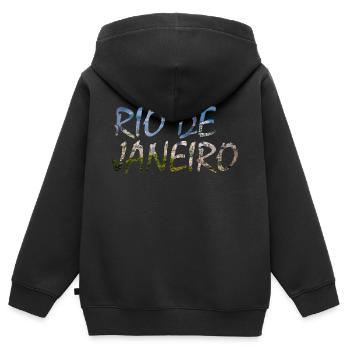 Rio de Janeiro - Sweat Premium à capuche zippé enfant bio - noir - Dos - AI Model Kid Male (0cm)