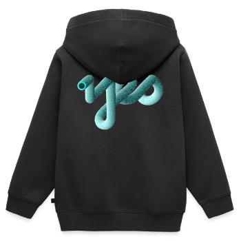OUI Police effet câlin 3D - Sweat Premium à capuche zippé enfant bio - noir - Dos - AI Model Kid Male (0cm)