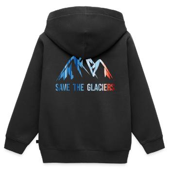 SAVE THE GLACIERS - Warming Stripes - Changement climatique - Sweat Premium à capuche zippé enfant bio - noir - Dos - AI Model Kid Male (0cm)