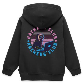 Programmierer Coder Software Entwickler - Kinder Premium Organic Zip Hoodie - Schwarz - Hinten - AI Model Kid Male (0cm)