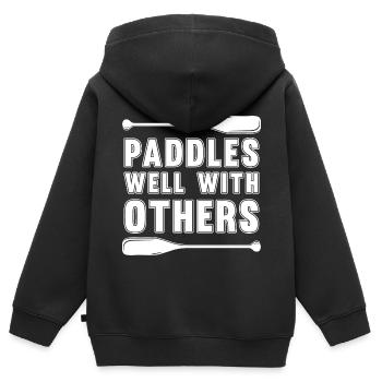 Rafting Wildwasser Kanu Kajak - Kinder Premium Organic Zip Hoodie - Schwarz - Hinten - AI Model Kid Male (0cm)