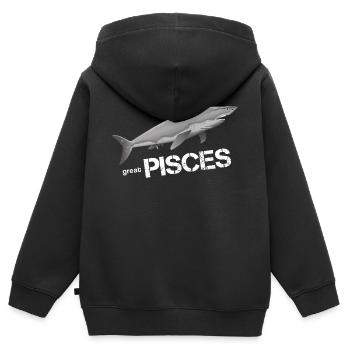 Fische Sternzeichen Fische Pisces - Kinder Premium Organic Zip Hoodie - Schwarz - Hinten - AI Model Kid Male (0cm)