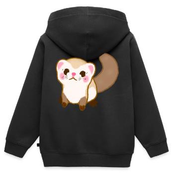 Furet - Sweat Premium à capuche zippé enfant bio - noir - Dos - AI Model Kid Male (0cm)