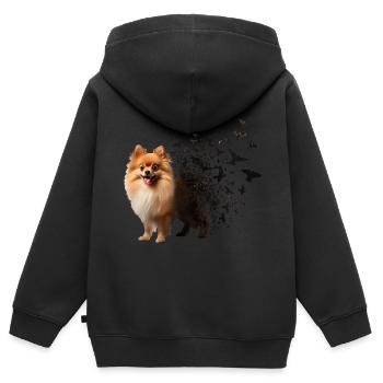Pommern - Kinder Premium Organic Zip Hoodie - Schwarz - Hinten - AI Model Kid Male (0cm)