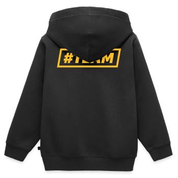 #ÉQUIPE - Sweat Premium à capuche zippé enfant bio - noir - Dos - AI Model Kid Male (0cm)