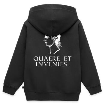 recherchez et vous trouverez du latin blanc - Sweat Premium à capuche zippé enfant bio - noir - Dos - AI Model Kid Male (0cm)