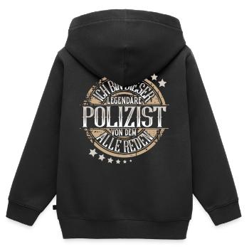 Polizist - Kinder Premium Organic Zip Hoodie - Schwarz - Hinten - AI Model Kid Male (0cm)