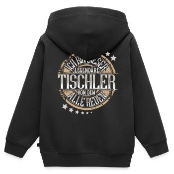 Tischler - Kinder Premium Organic Zip Hoodie - Schwarz - Hinten - AI Model Kid Male (0cm)