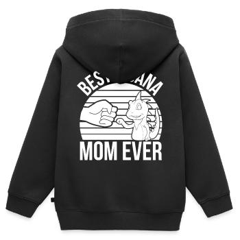 Leguan Liebhaber - Kinder Premium Organic Zip Hoodie - Schwarz - Hinten - AI Model Kid Male (0cm)