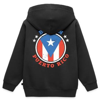 Puerto Rico - Kinder Premium Organic Zip Hoodie - Schwarz - Hinten - AI Model Kid Male (0cm)