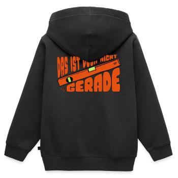 Das ist doch nicht Gerade - Kinder Premium Organic Zip Hoodie - Schwarz - Hinten - AI Model Kid Male (0cm)