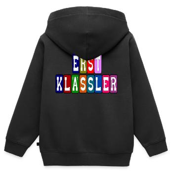Erste Schultag Erster Erster schultag Erste Klasse - Kinder Premium Organic Zip Hoodie - Schwarz - Hinten - AI Model Kid Male (0cm)