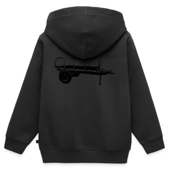 Manure barrel - Kids Premium Organic Zip-up Hoodie - black - Back - AI Model Kid Male (0cm)