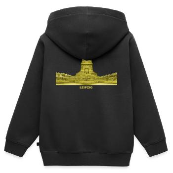 Leipzig Völkerschlacht Denkmal Sachsen - Kinder Premium Organic Zip Hoodie - Schwarz - Hinten - AI Model Kid Male (0cm)