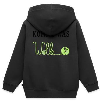 Komme was Wolle - Kinder Premium Organic Zip Hoodie - Schwarz - Hinten - AI Model Kid Male (0cm)
