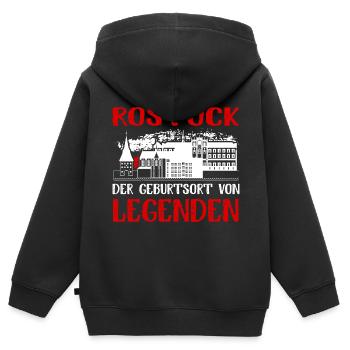 Rostock Der Geburtsort Von Legenden - Kinder Premium Organic Zip Hoodie - Schwarz - Hinten - AI Model Kid Male (0cm)