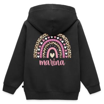 Marina Regenbogen Name Geburtstag Marina - Kinder Premium Organic Zip Hoodie - Schwarz - Hinten - AI Model Kid Male (0cm)