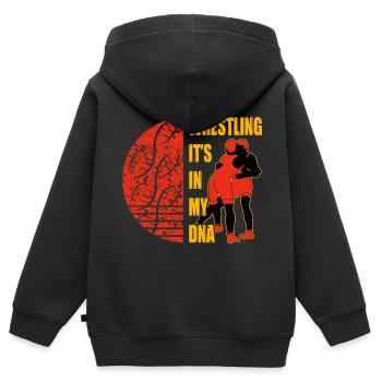 Wrestling it's in my DNA - Kids Premium Organic Zip-up Hoodie - black - Back - AI Model Kid Male (0cm)
