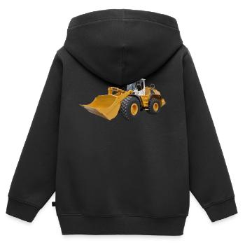 Radlader - Kinder Premium Organic Zip Hoodie - Schwarz - Hinten - AI Model Kid Male (0cm)