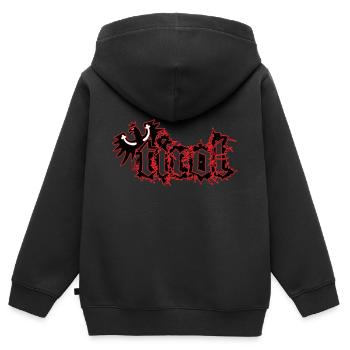 Tyrol - Sweat Premium à capuche zippé enfant bio - noir - Dos - AI Model Kid Male (0cm)