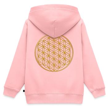 Lebensblume gold - Kinder Premium Organic Zip Hoodie - Rosa - Hinten - AI Model Kid Female (0cm)