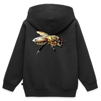 Biene - Kinder Premium Organic Zip Hoodie - Schwarz - Hinten - AI Model Kid Male (0cm)