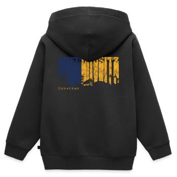Oberlausitz Skyline - Fanartikel mit Retro Design - Kinder Premium Organic Zip Hoodie - Schwarz - Hinten - AI Model Kid Male (0cm)
