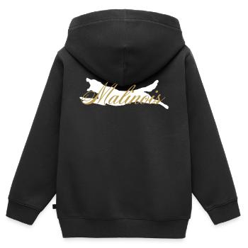 Mali Fly Malinois White - Sweat Premium à capuche zippé enfant bio - noir - Dos - AI Model Kid Male (0cm)