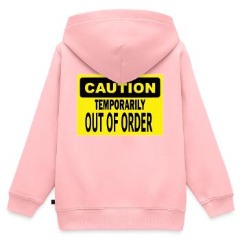 Lustiges Plakat: Vorübergehend außer Betrieb - Kinder Premium Organic Zip Hoodie - Rosa - Hinten - AI Model Kid Female (0cm)